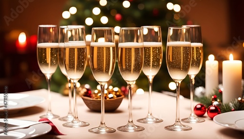 coupes de champagne restaurant réveillon