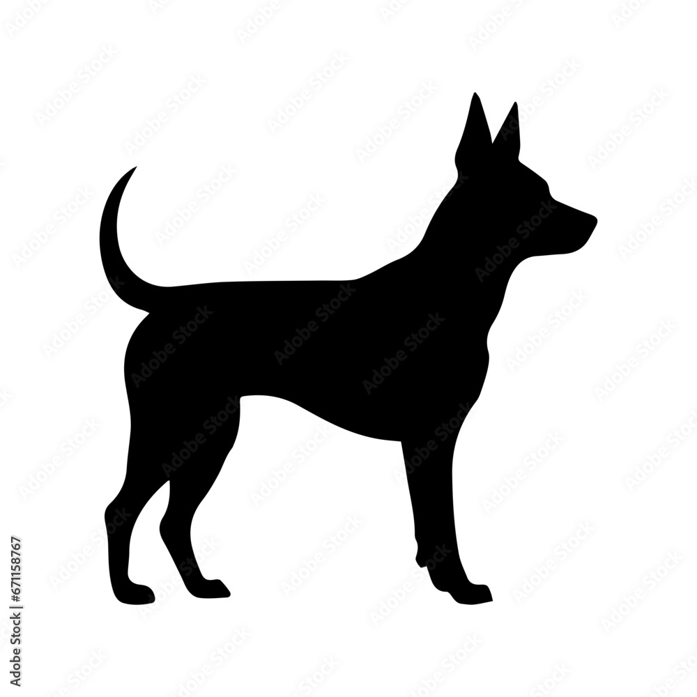 basenji Dog Vector Silhouette, Generative AI.