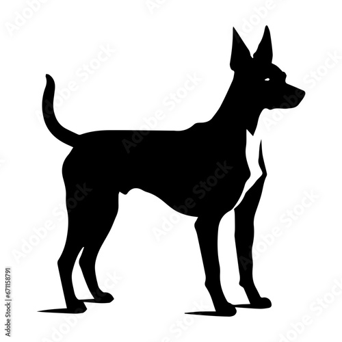 basenji Dog Vector Silhouette  Generative AI.