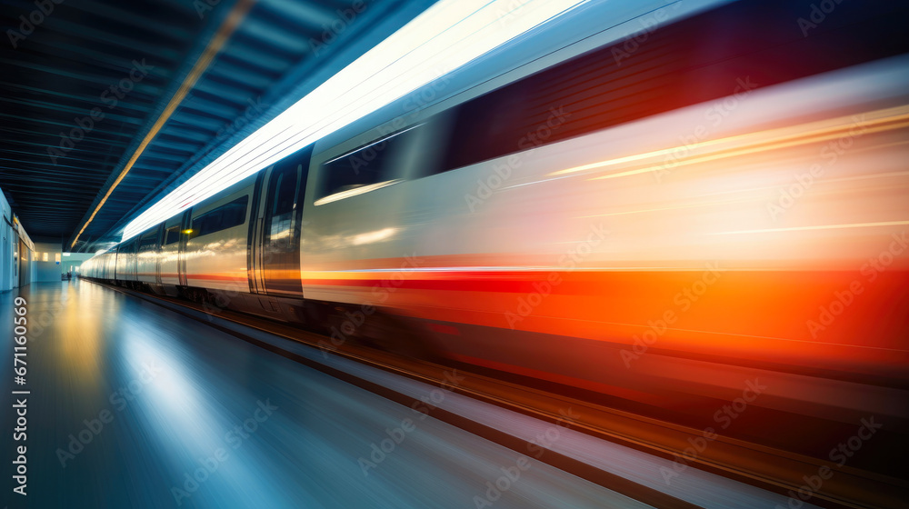 Fast-Track Elegance: High-Speed Train in Motion