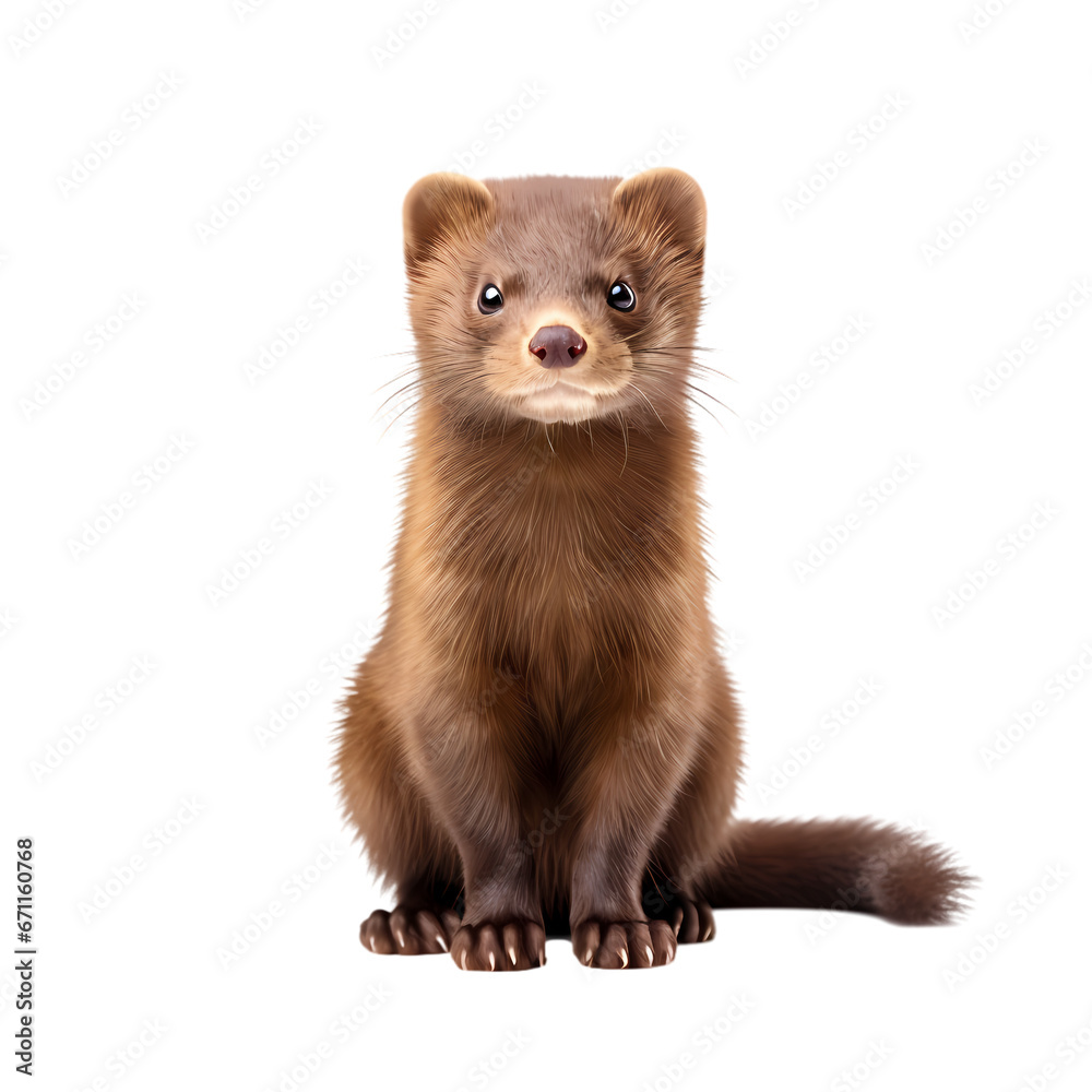 Mink on transparent background Mink on transparent background