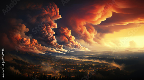 Inferno's Wrath: Massive Forest Fire Smoke