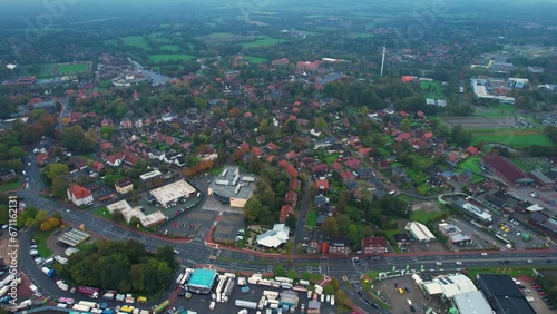 Aerial view around the old town of Aurich in Germany  photo