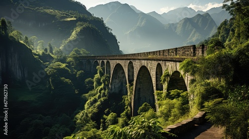 Photographie bridge in the mountains