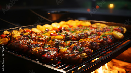 BBQ time. Food party or summer grilling meat in weekend. Happy party. Summer party. High quality photo