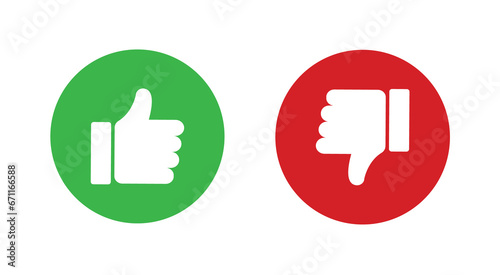 Thumbs up and thumbs down.Stock vector photo