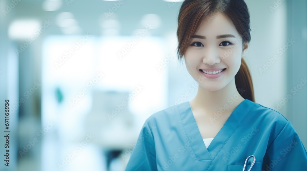 Young pretty smiling asian woman doctor portrait Young pretty smiling asian woman doctor portrait