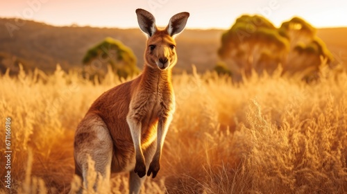 kangaroo in the grass photo