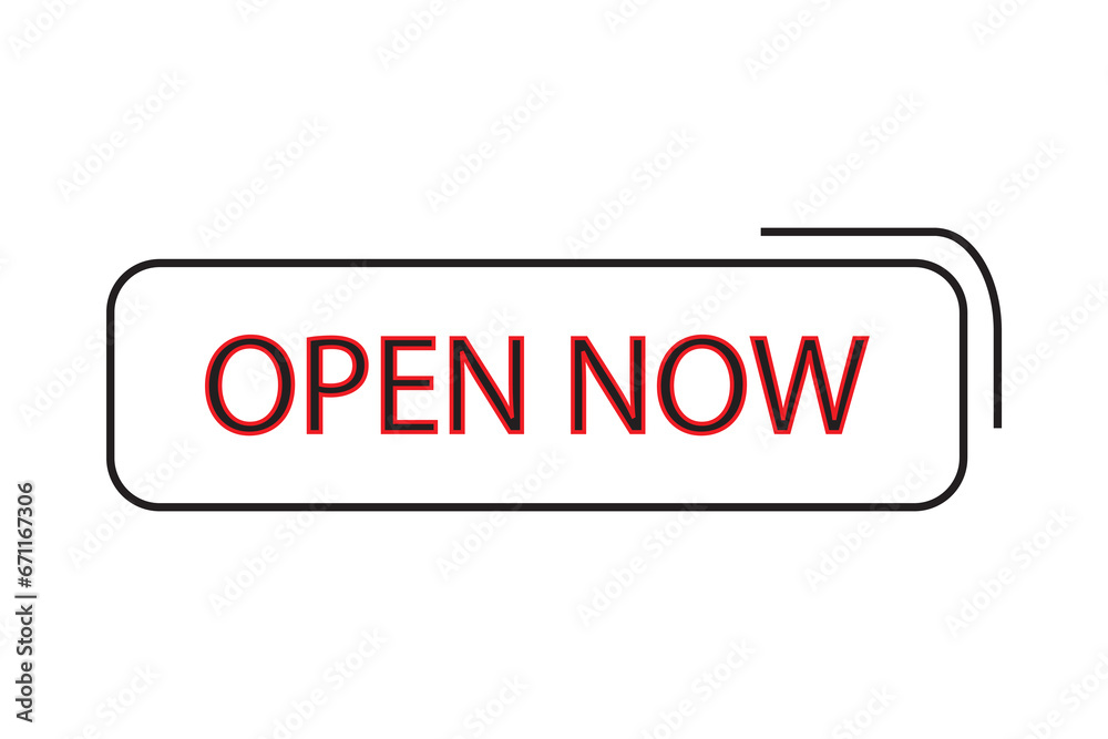 Open now neon exclusive logo, colorful design, element, website banner advertising colorful background business concept shop design vector illustration. 
