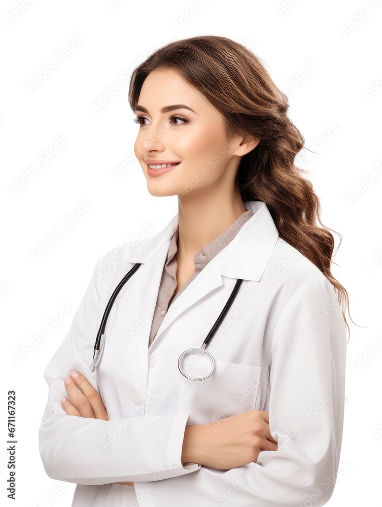 Portrait of positive young beautiful woman doctor Portrait of positive young beautiful woman doctor