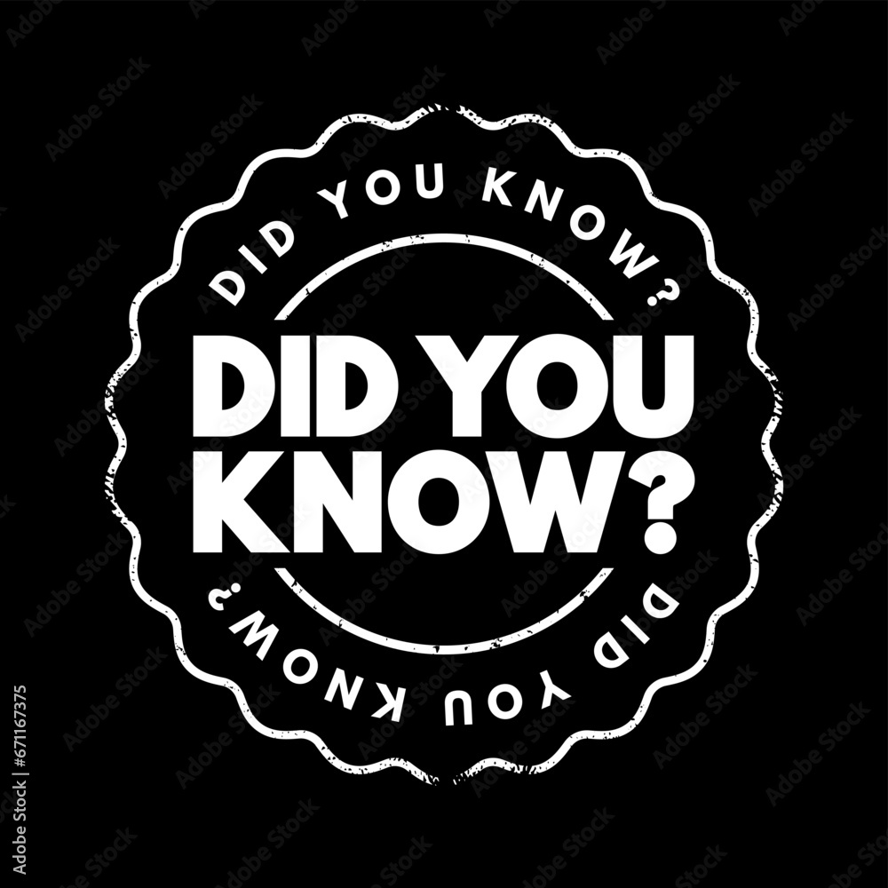 Did You Know Question text stamp, concept background Did You Know Question text stamp, concept background