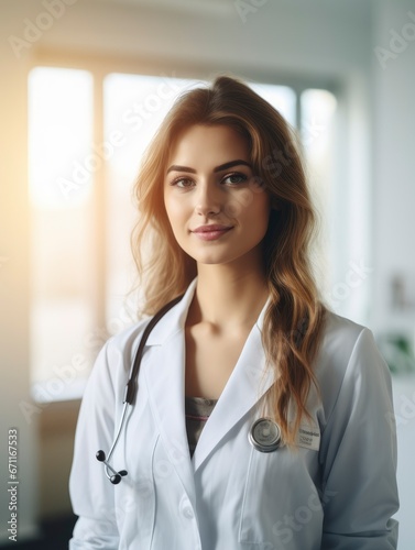Portrait of positive young beautiful woman doctor Free Download Portrait of positive young beautiful woman doctor - GFXLoad
