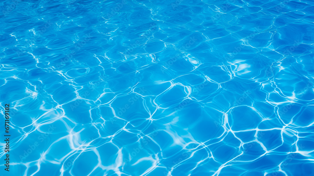 Obraz premium blue swimming pool abstract background With water waves, space for text.