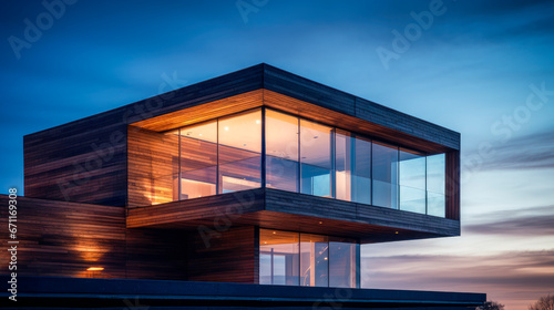 Modern contemporary wood sided building