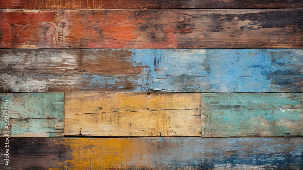 Obraz premium Colorful Wood Wall Texture