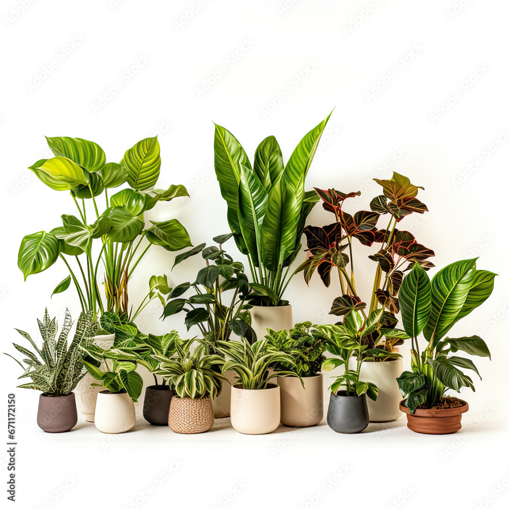 Obraz premium Houseplants on white background