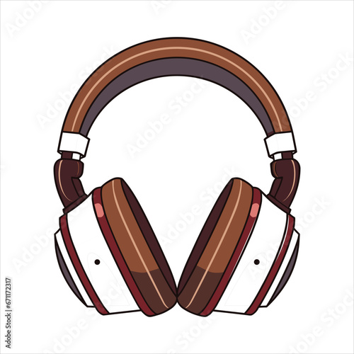 Illustration of headphones music technology icon