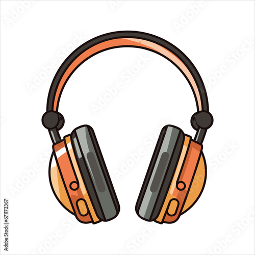 Illustration of headphones music technology icon