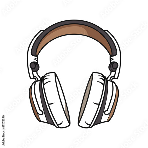 Illustration of headphones music technology icon