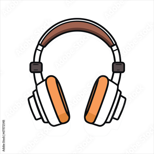 Illustration of headphones music technology icon