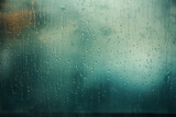 Teal and Black Rain on Glass Background