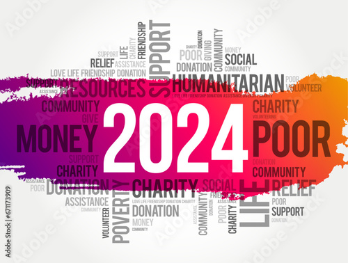 2024 social word cloud collage, concept background