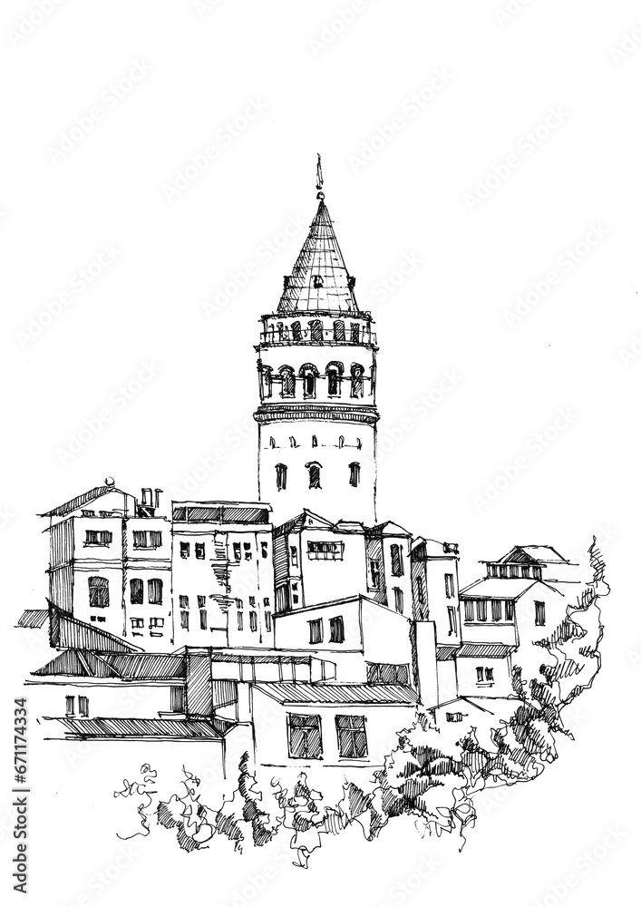 Galata tower sketch