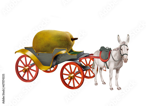 Âne,poire, calèche, cheval, voiture, millésime, roue, vieux, vecteur, carrosse, transport, antique, transport, chariot, silhouette, illustration, véhicule, carriole, fauteuil roulant, rétro, voyage, m photo