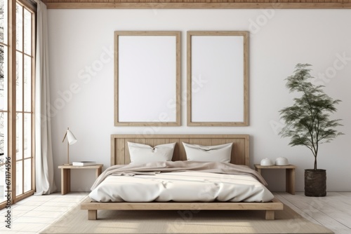 two mock up picture frame in japanese style bedroom  © Werckmeister