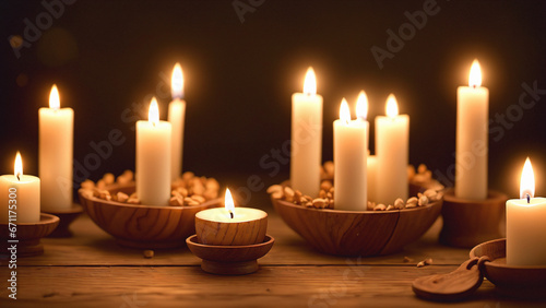 Wax and wooden candles
