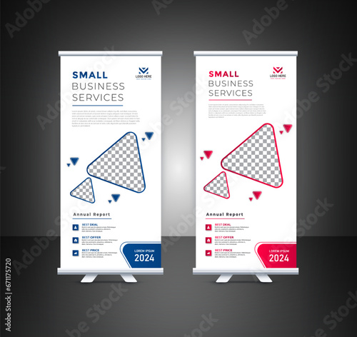 Blue and blue roll-up design
