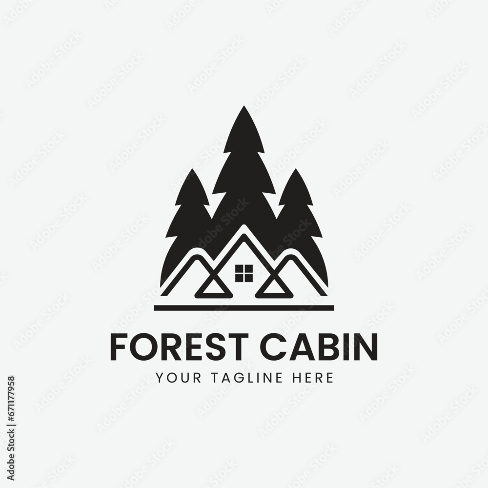 forest cabin logo icon template vector illustration design