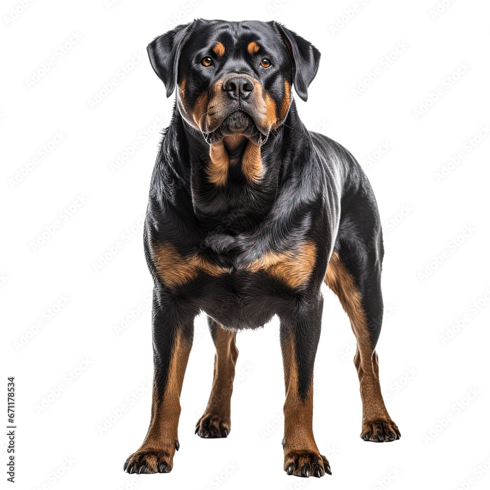 Rottweiler dog isolated from background Rottweiler dog isolated from background