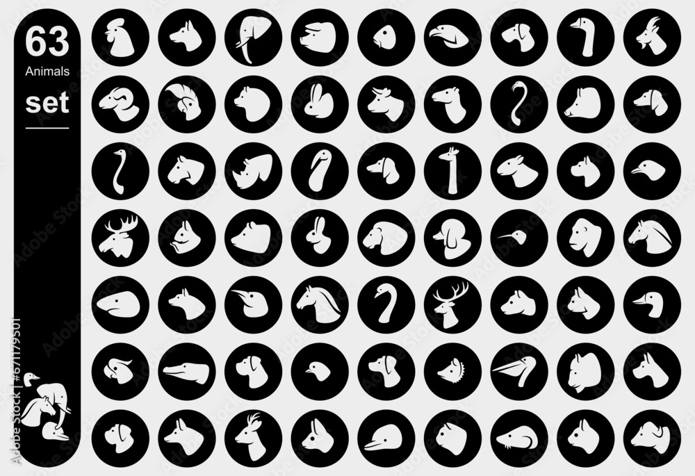 Animals set. Animals collection icons. Vector Animals set. Animals collection icons. Vector
