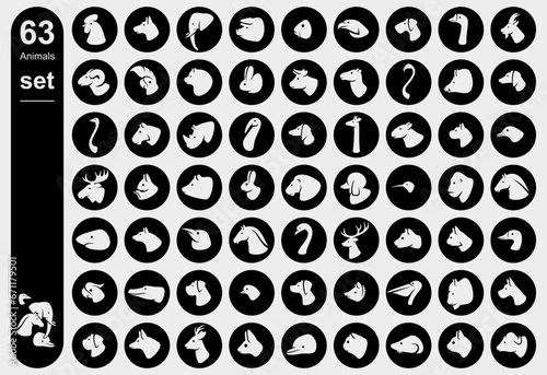 Animals set. Animals collection icons. Vector