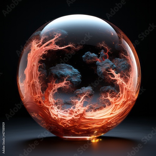 glowing power magical sphere
