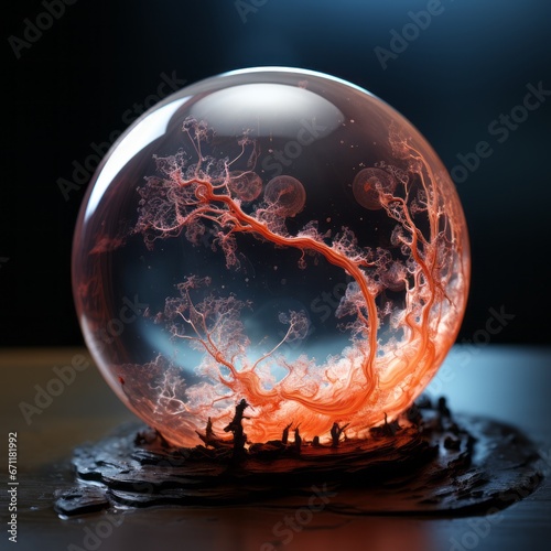 glowing power magical sphere