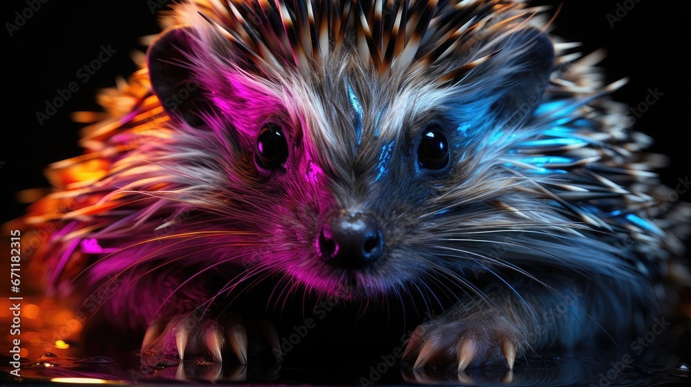Furious Hedgehog. A Feisty and Defensive Spiky Animal