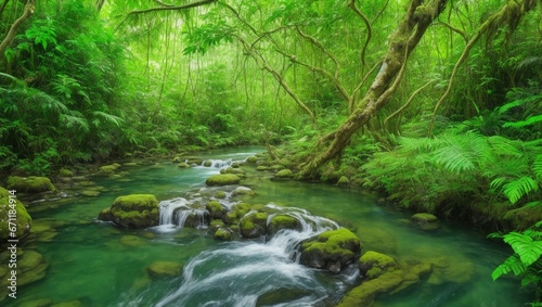 Beautiful stream in the forest.