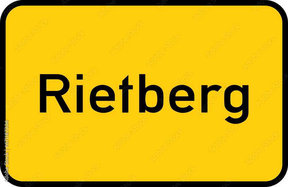 City sign of Rietberg - Ortsschild von Rietberg City sign of Rietberg - Ortsschild von Rietberg