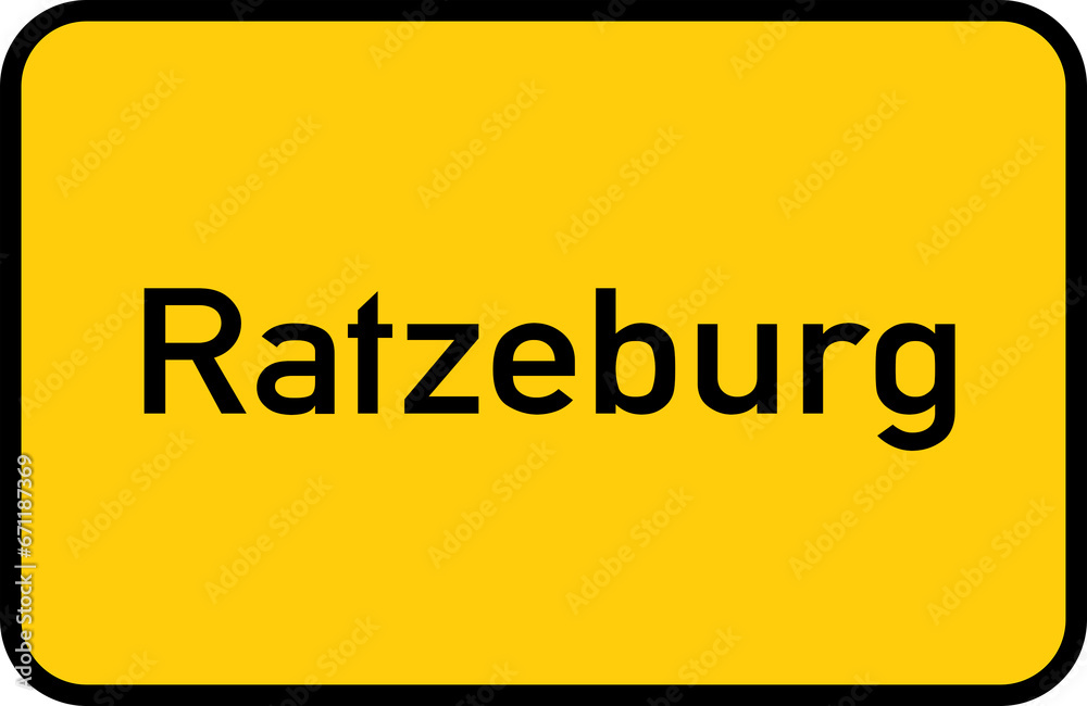 City sign of Ratzeburg - Ortsschild von Ratzeburg City sign of Ratzeburg - Ortsschild von Ratzeburg