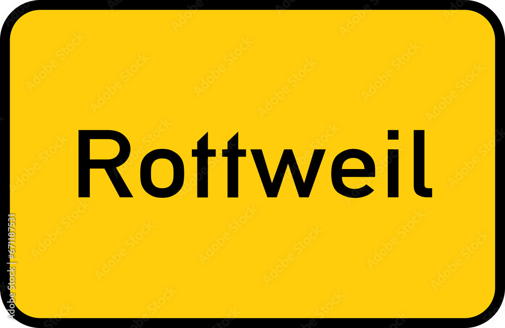 City sign of Rottweil - Ortsschild von Rottweil City sign of Rottweil - Ortsschild von Rottweil