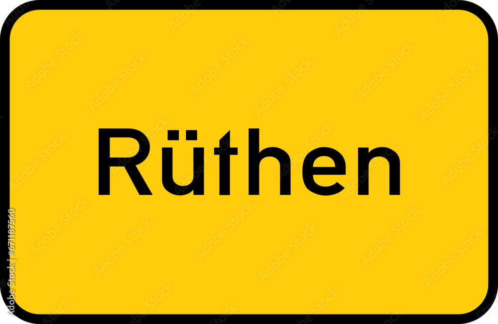 City sign of Rüthen - Ortsschild von Rüthen City sign of Rüthen - Ortsschild von Rüthen