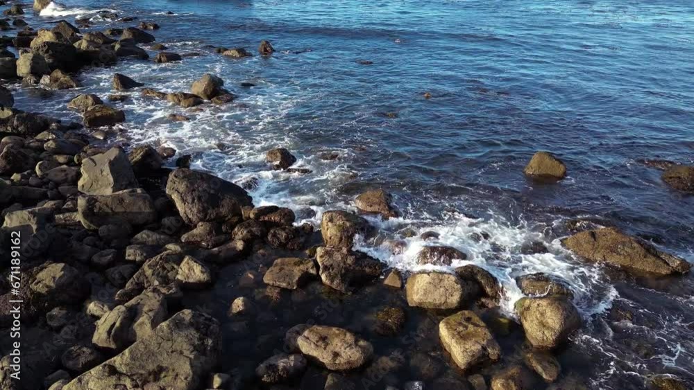 Rocky Shore on the Pacific Ocean Coast. Sunny Day. Vancouver Island, BC, Canada. Nature Background Rocky Shore on the Pacific Ocean Coast. Sunny Day. Vancouver Island, BC, Canada. Nature Background