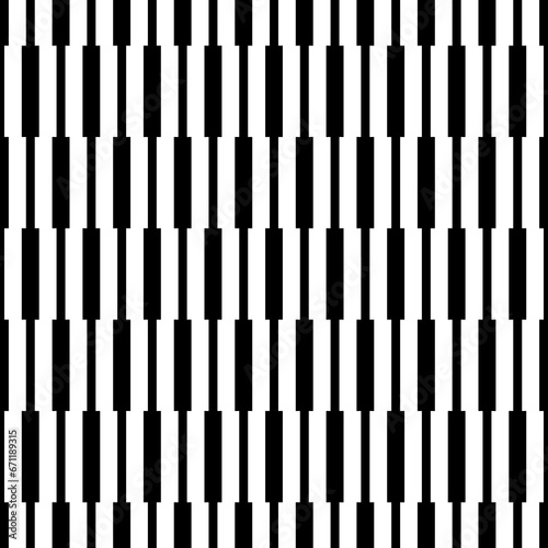 Black vertical lines on white background. Striped wallpaper. Seamless surface pattern design with symmetrical linear ornament. Stripes motif. Digital paper for textile print  page fill. Vector op art
