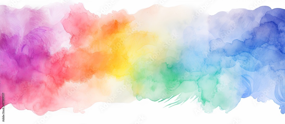 A painted background with vibrant rainbow watercolor colors