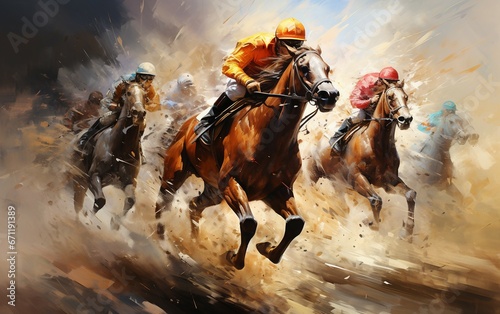 Wall Art Immortalizing the Spirit of Horse Racing