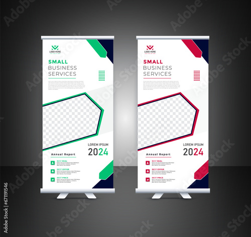 Business roll up display standee for presentation purpose