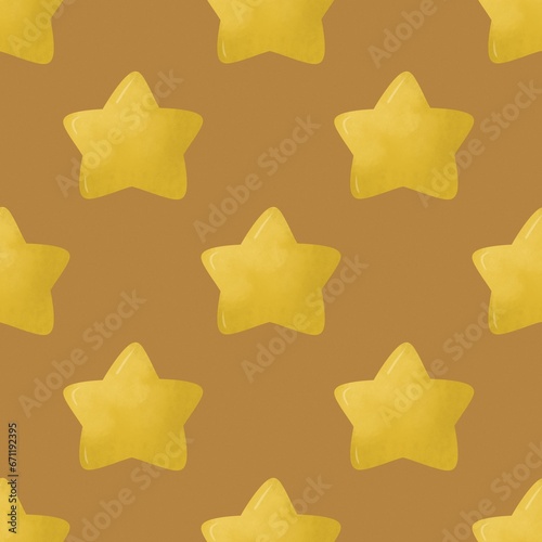 holiday seamless pattern with cartoon stars. Colorful illustration flat style for kids. hand drawing. baby design for fabric, print, wrapper, textile