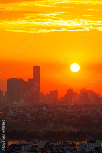 Sunset over the city